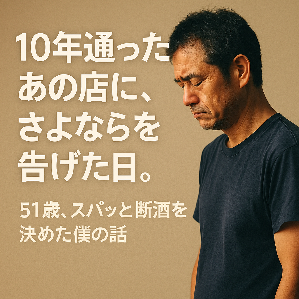 断酒したい。でも常連の飲み屋と別れるのツライ｜51歳が12年通った店をスパッとやめた理由と続けるコツ