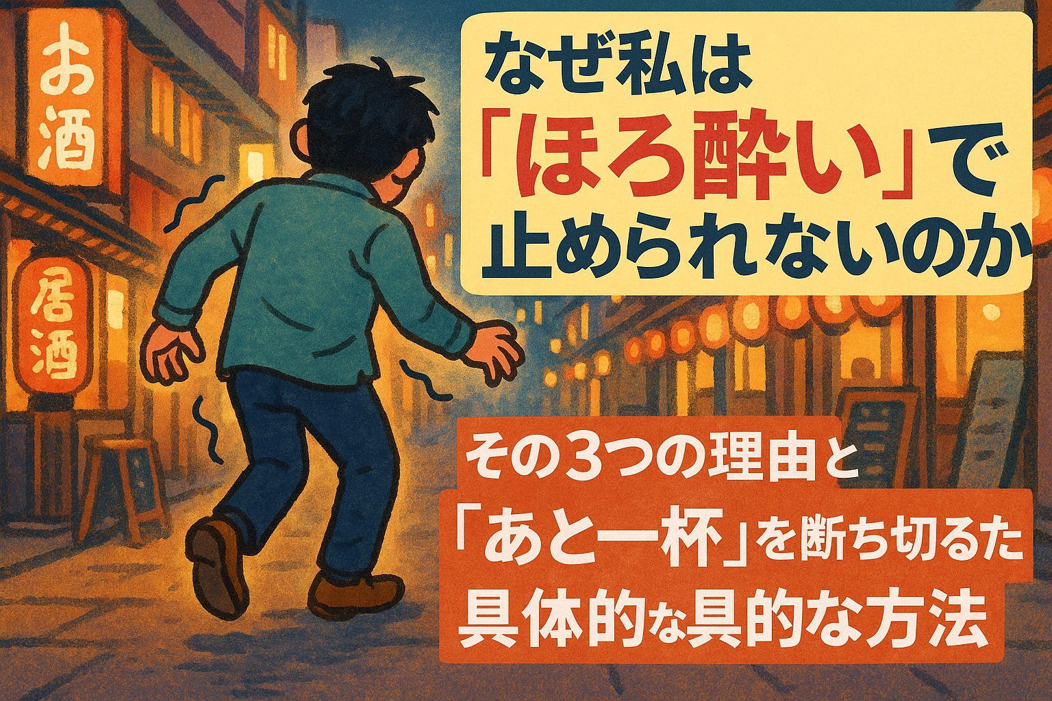 なぜ「ほろ酔い」で止められないのか？その3つの理由と「あと一杯」を断ち切るための具体的な方法