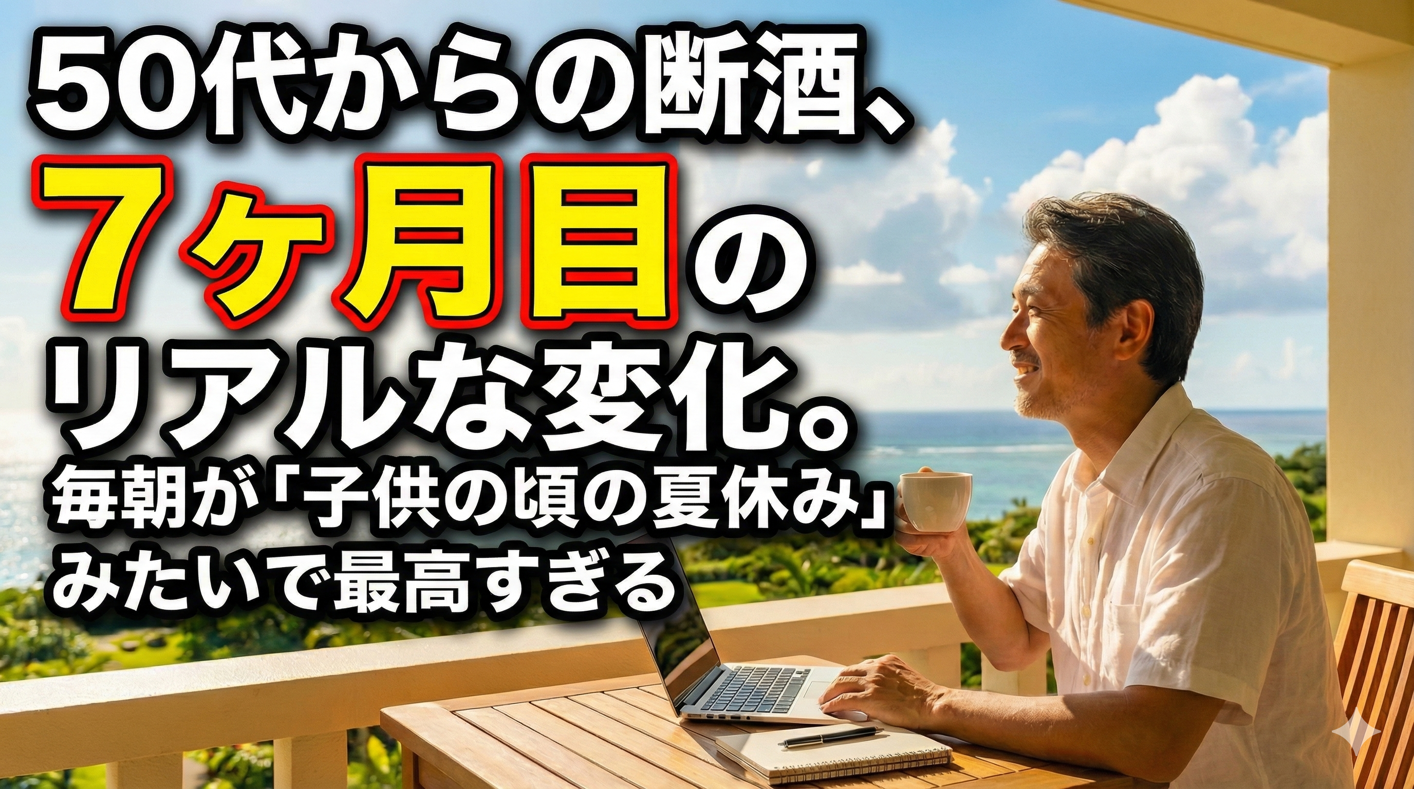 【50代からの断酒】7ヶ月目のリアルな変化｜毎朝が「子供の頃の夏休み」みたいで最高すぎる