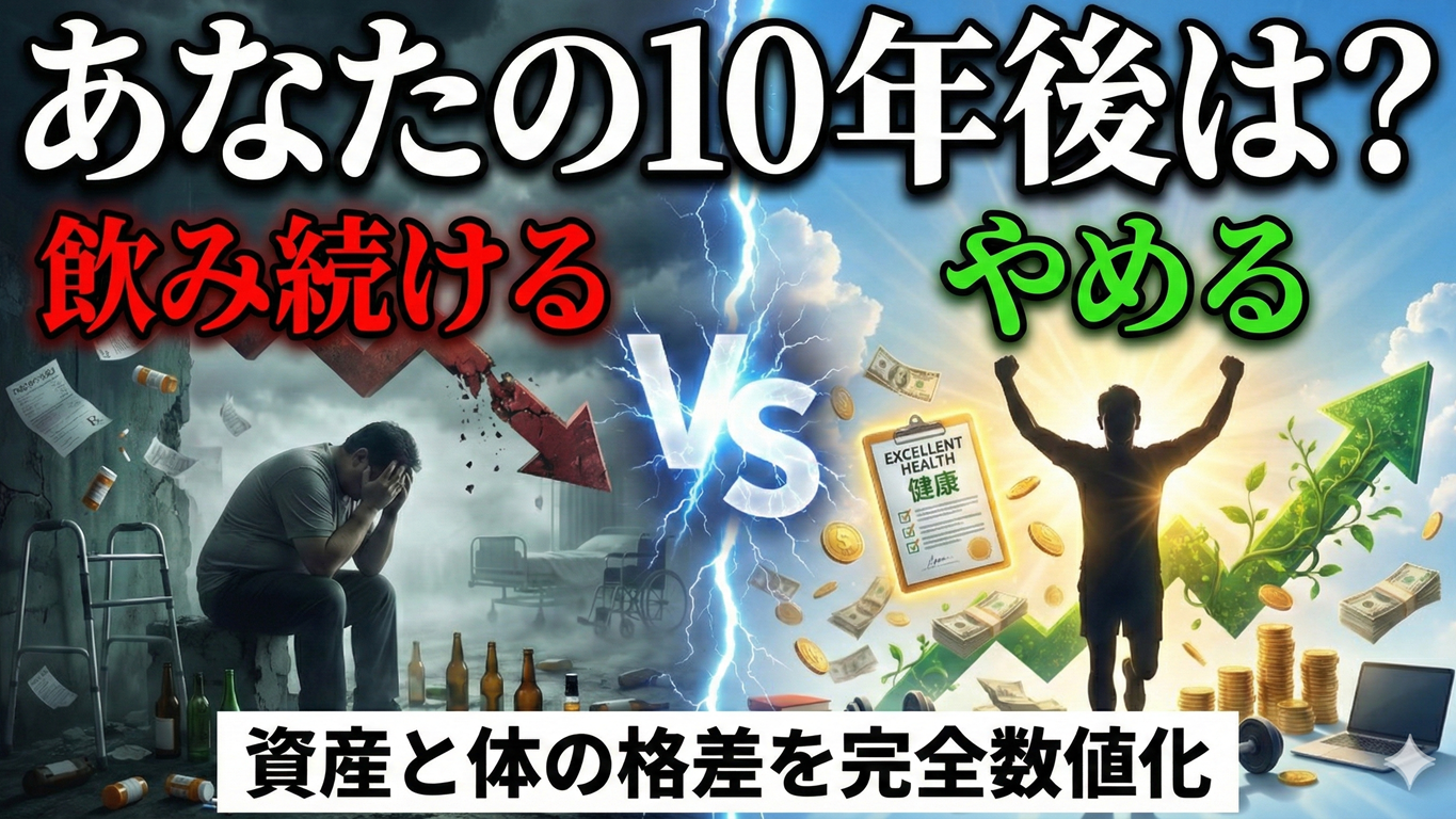 【50代】断酒7ヶ月128→110kg体重推移｜飲酒vs断酒、10年後を完全シミュレーション