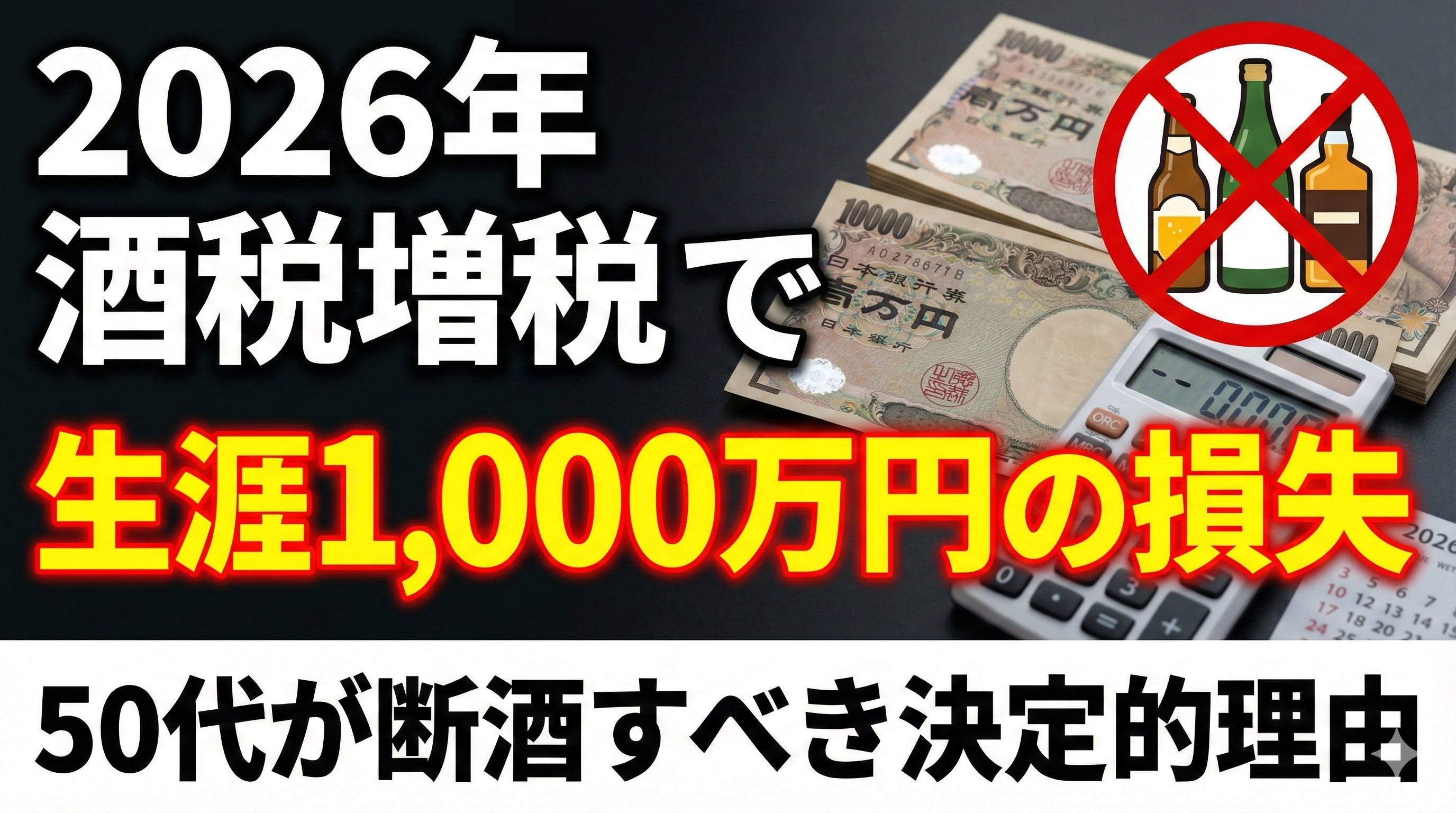 2026年酒税増税で生涯1,000万円の損失｜50代男性が断酒すべき決定的理由